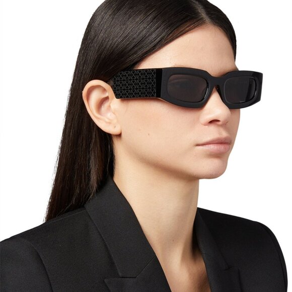 Off-White OERI141 CARY 0928 Sunglasses Grey Rectangle Frame, Burgumdy Lenses main image 7